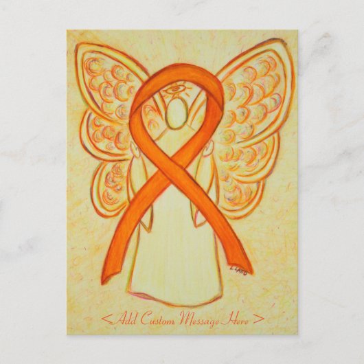 Carte postale personnalisée Angle ruban orange de (Devant)