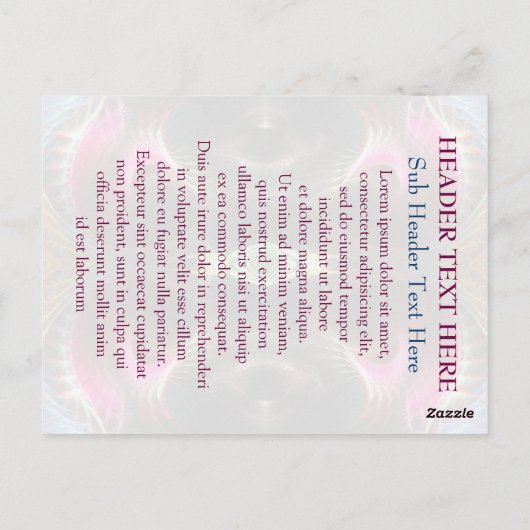 Carte postale personnalisée Art Fractal Light Inne (Dos)