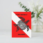 Carte postale personnalisée avec drapeau de plongé (Debout devant)