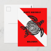 Carte postale personnalisée avec drapeau de plongé (Devant / Derrière)