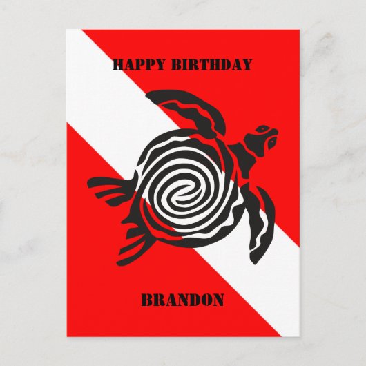 Carte postale personnalisée avec drapeau de plongé (Devant)