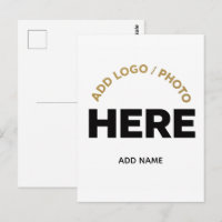 Carte postale personnalisée avec logo et texte pou