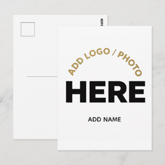 Carte postale personnalisée avec logo et texte pou