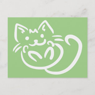 Carte postale personnalisée Cat Illustration