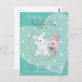 CARTE POSTALE PERSONNALISÉE D'ANNONCE DE NAISSANCE (Devant / Derrière)