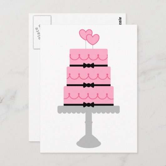 Carte postale personnalisée de gâteau rose (Devant / Derrière)