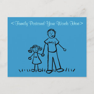 Carte postale personnalisée de la famille père fil