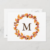 Carte postale personnalisée de monogramme de couro (Devant / Derrière)