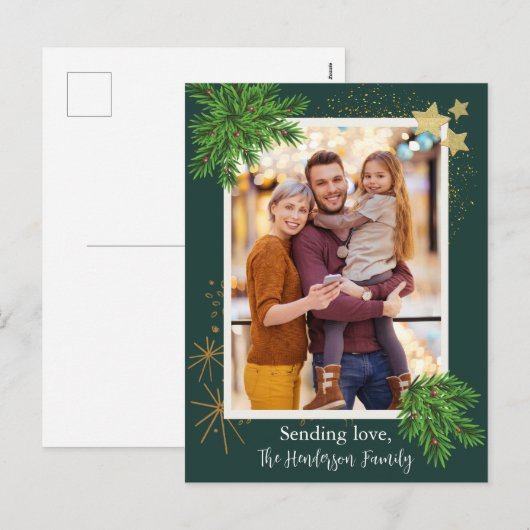 Carte postale personnalisée de Noël photo (Devant / Derrière)