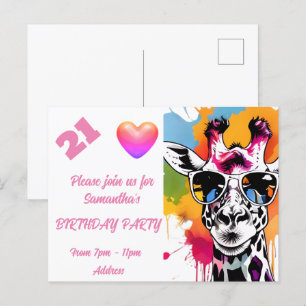 Carte postale personnalisée d'invitation d'anniver