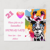 Carte postale personnalisée d'invitation d'anniver (Devant)