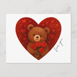 Carte postale personnalisée d'ours en peluche pour