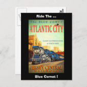 Carte postale personnalisée du train Blue Comet (Devant / Derrière)