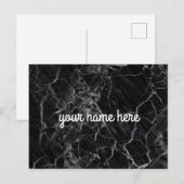 Carte postale personnalisée en marbre noir (Devant / Derrière)