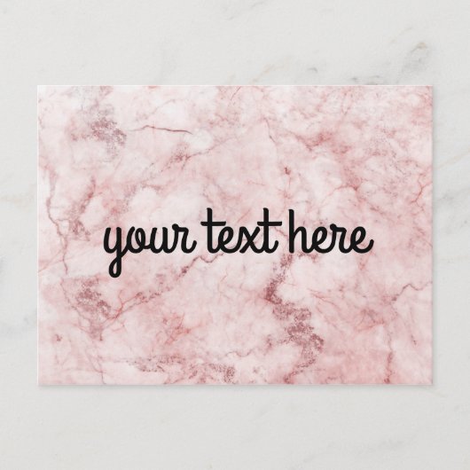 Carte postale personnalisée en marbre rose (Devant)