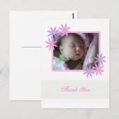 Carte postale personnalisée en Merci floral (Devant / Derrière)