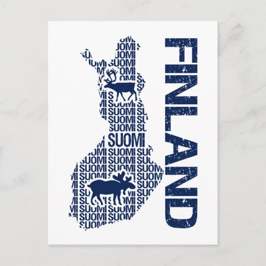 Carte postale personnalisée FINLANDE MAP (Devant)