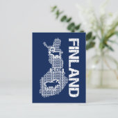 Carte postale personnalisée FINLANDE MAP (Debout devant)