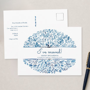 Carte postale personnalisée Fleur sauvage bleue Je