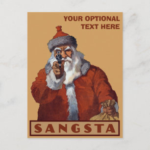 Carte postale personnalisée Gangsta Père Noël