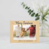 Carte postale personnalisée Gold Christmas (Debout devant)
