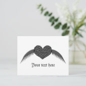 Carte postale personnalisée Gothic Winged Love Hea (Debout devant)