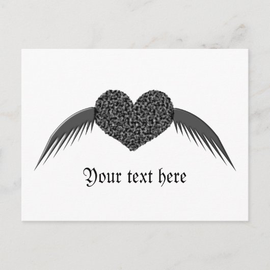 Carte postale personnalisée Gothic Winged Love Hea (Devant)