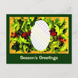 Carte postale personnalisée Holly Photo Frame