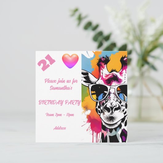 Carte postale personnalisée Invitation d'anniversa (Debout devant)