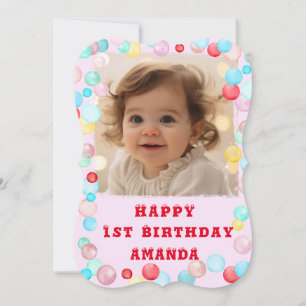 Carte postale personnalisée Joyeux 1er anniversair