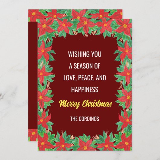 Carte postale personnalisée "Joyeux Noël" (Devant / Derrière)