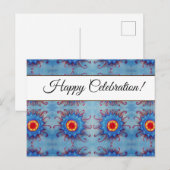 Carte postale personnalisée Mandala Bleu pour célé (Devant / Derrière)