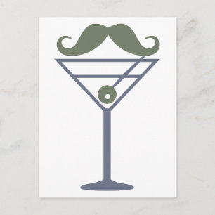 Carte postale personnalisée Martini Mustache