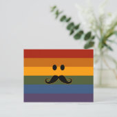 Carte postale personnalisée Mustache Pride (Debout devant)