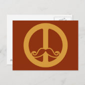 Carte postale personnalisée Peace Stache (Devant / Derrière)