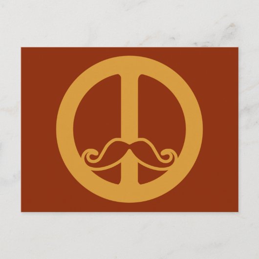 Carte postale personnalisée Peace Stache (Devant)