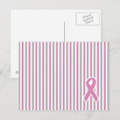 Carte postale personnalisée Pink & Silver Stripes (Devant / Derrière)