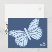 Carte postale personnalisée pour papillon Hello (Devant / Derrière)