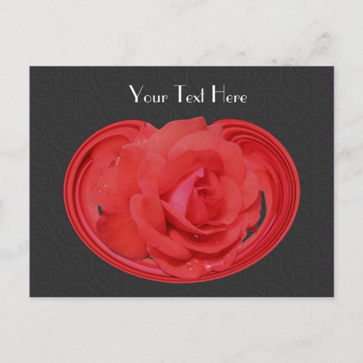 Carte postale personnalisée Red Rosebud Black Flor (Devant)