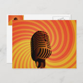 Carte postale personnalisée Rétro Microphone (Devant / Derrière)