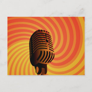 Carte postale personnalisée Retro Microphone