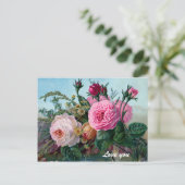 Carte postale personnalisée Rose victorienne vinta (Debout devant)