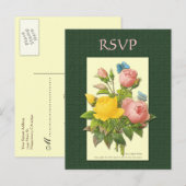 Carte postale personnalisée RSVP Botanical Rose Ye (Devant / Derrière)