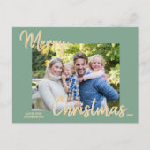 Carte postale personnalisée Sage Gold Christmas (Devant)