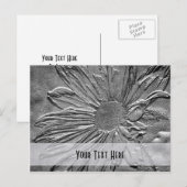 Carte postale personnalisée Silver Daisy Floral (Devant / Derrière)