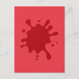 Carte postale personnalisée Tomato Red Inkblot Hol