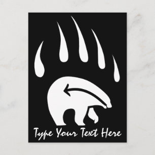 Carte postale personnalisée Tribal Bear Claw Carte