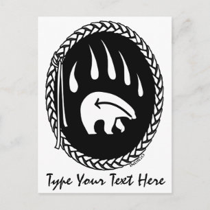 Carte postale personnalisée Tribal Bear Claw Carte