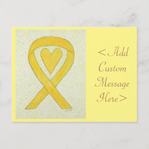 Carte postale personnalisée Yellow Heart Awareness