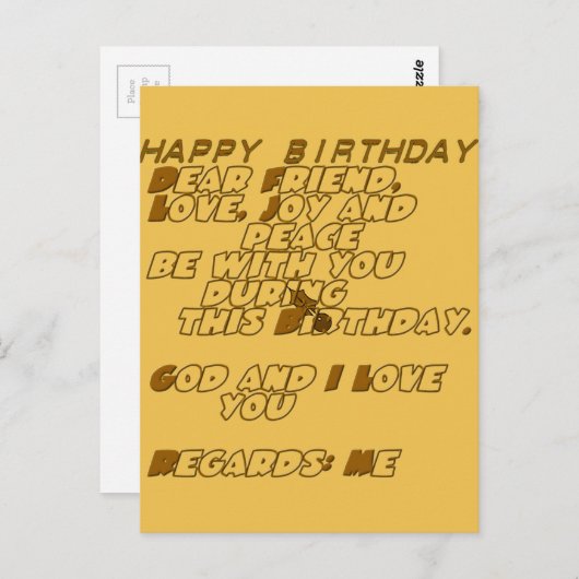 Carte Postale Personnaliser (Devant / Derrière)